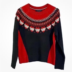 Tommy Hilfiger NEW Fair Isle Sweater Hearts Womens XXL Navy Red White